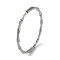 Rack Plating Brass Bamboo Stick Hinged Bangles, Lead Free & Cadmium Free, Platinum, 1/8 inch(0.45cm), Inner Diameter: 2x2-1/4 inch(5x5.8cm)