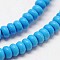 Dyed Synthetical Turquoise Rondelle Bead Strand, Deep Sky Blue, 6x4mm, Hole: 1mm, about 87pcs/srtand, 15 inch