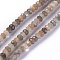 Natural Black Sunstone Beads Strands, Faceted, Rondelle, 4.9~5.5x3~3.5mm, Hole: 1mm, about 113pcs/strand, 15.2 inch(38.7cm)