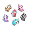 Alloy Enamel Pandants, Lead Free & Cadmium Free,  Platinum, Dog Charm, Mixed Color, 21.5x16x2mm, Hole: 1.8mm