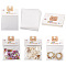 100Pcs Foldable Paper Hanging Header, Rectangle with Bear and 100Pcs OPP Cellophane Bags, Tan, 6x8x0.04cm, Hole: 8mm