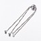 Brass Box Chain Bracelet Making, Slider Bracelets Making, Cadmium Free & Nickel Free & Lead Free, Platinum, Single Chain Length: about 115~120mm