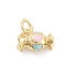 Rack Plating Brass Enamel Charms, Cadmium Free & Lead Free, Long-Lasting Plated, Real 18K Gold Plated, Candy, 7x11x5.5mm, Hole: 3mm