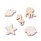 Sea World Theme Wooden Cabochons, Mixed Shapes, BurlyWood, 17.5~30x15.5~30x2.5mm