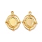 Ion Plating(IP) 304 Stainless Steel Pendant Cabochon Settings, Oval, Real 18K Gold Plated, Tray: 8.5x6.5mm, 21x16x2.5mm, Hole: 2.5mm