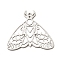 Non-Tarnish 201 Stainless Steel Pendants, Laser Cut, Moth Charm, Stainless Steel Color, 26x30x1mm, Hole: 1.2mm