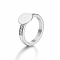Elegant Stainless Steel Round Rhinestone Ring Suitable for Daily Wear for Women, Platinum, US Size 6(16.5mm)
