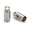 Brass Cord Ends, Cadmium Free & Nickel Free & Lead Free, Platinum, 9x3.5mm, Hole: 1.5mm, 3mm inner diameter