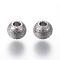 Tarnish Resistant 304 Stainless Steel Textured Beads, Round, Stainless Steel Color, 6x5mm, Hole: 2mm