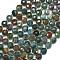 Natural Ocean Jasper Beads Strands, with Seed Beads, Faceted, Flat Round, 6~6.5x4mm, Hole: 1mm, about 50pcs/strand, 15.35''(39cm)