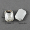 Glass Point Back Rhinestone, Back Plated, Faceted, Rectangle Octagon, Clear, 18x13x6mm