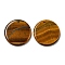 Natural Tiger Eye Pendants, Flat Round Charms, 29.5~30x3mm, Hole: 1.6mm