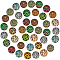 SUNNYCLUE 1 Box 100pcs 10 Colors Leopard Round Glass Cabochon 12mm Cabochons Domes Flatback for Jewellery Making Crafting Accessories
