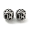 304 Stainless Steel Beads Rhinestone Settings, Large Hole Beads, Round, Letter B, 9.5x8.5x9.5mm, Hole: 4mm, Fit for 0.8mm Rhinestone.