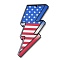 Double-side Printed Opaque Acrylic Pendants, Lightning Bolt, Blue, 52.5x29x2.5mm, Hole: 1.6mm