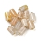 Natural Cherry Blossom Agate Pendants, Column Charms with Rack Plating Brass Loops, Real 18K Gold Plated, Long-Lasting Plated, 15.5~16x8~8.5mm, Hole: 1.6mm