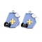 Halloween Opaque Resin Pendants, Cross, with Platinum Iron Loop, Cornflower Blue, 27x22x7.5mm, Hole: 2mm