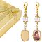 CHGCRAFT 2 Pcs 60mm Gold Wedding Bouquet Charm Rectangle Stainless Steel Memorial Photo Pendant with Freshwater Pearl and Necklace Boxes for Wedding Bridal Shower Party Decor, Tray: 14.5x10mm