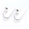 Tarnish Resistant 304 Stainless Steel Earring Hooks, Stainless Steel Color, Tray: 6mm, 26~26.5x17x0.8mm, 21 Gauge, Pin: 0.7mm