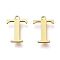 PVD Vacuum Plating  304 Stainless Steel Charms, Laser Cut, Alphabet, Golden, Letter.T, 12x9x0.8mm, Hole: 1mm