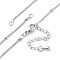 Brass Satellite Chain Necklace Making, with 304 Stainless Steel Lobster Clasps, Lead Free & Cadmium Free, Long-Lasting Plated, Rack Plating, Platinum, 17.83 inch(45.3cm)