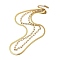 304 Stainless Steel Paperclip & Herringbone Chains Double Layer Necklace for Men Women, Golden, 15.63 inch(39.7cm)