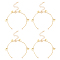 10Pcs Brass Curb Chains Bracelet Making, with Brass Soldered Curb Chains and Spring Ring Clasp, 304 Stainless Steel Open Jump Rings, Butterfly, Real 18K Gold Plated, 6-1/8 inch(15.7cm)