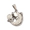 304 Stainless Steel Rhinestone Pendants, Fish Charms, Crystal, 26x25x5mm, Hole: 8.5x5mm