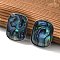 304 Stainless Steel Stud Earrings, with Shell, Rectangle, Stainless Steel Color, 22x17mm