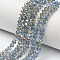 Electroplate Glass Beads Strands, Half Plated, Rainbow Plated, Faceted, Rondelle, Light Steel Blue, 4x3mm, Hole: 0.4mm, about 109~113pcs/strand, 38~39cm