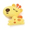 Deer Cotton & Non-Woven & Velvet Fabric Brooch, Cartoon Doll Iron Lapel Pin for Girl Women, Yellow, 87x81x23mm