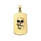 304 Stainless Steel Enamel Pendants, Ion Plating(IP), Rectangle with Skull Charms, Golden, 41.5x21.5x7mm, Hole: 8x4.5mm