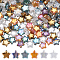 SUNNYCLUE 1 Box 180Pcs 6 Colors Star Shaped Beads Glass Star Bead Bulk Colorful Golden Clear Stars Shaped Plated Loose Spacer Pony Beads for Jewelry Making Bracelet Necklace DIY Crafts Accessories