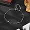 304 Stainless Steel Round Ball Cable Chain Bracelet Making, with 304 Stainless Steel Lobster Claw Clasps and Cross End Chain, Stainless Steel Color, 6-3/4 inch(17cm)