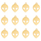 12Pcs 201 Stainless Steel Laser Cut Pendants, ET, Golden, 15x10x1mm, Hole: 1.5mm