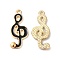 Alloy Enamel Pendants, Cadmium Free & Nickel Free & Lead Free, Golden, Musical Note Charm, Black, 21x9.5x2.6mm, Hole: 1.2mm