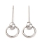 Anti-Tarnish 304 Stainless Steel Studs Earring Findings, with 201 Stainless Steel Ball, Stainless Steel Color, 18mm, Pin: 0.7x11mm