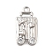 Brass Pendants, Cadmium Free & Nickel Free & Lead Free, with Cubic Zirconia, Suitcase, Real Platinum Plated, 16.5x9x4.5mm, Hole: 1.2mm