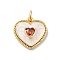 Rack Plating Brass Micro Pave Cubic Zirconia Pendants, with Enamel and Jump Ring, Cadmium Free & Nickel Free & Lead Free, Real 18K Gold Plated, Heart, Snow, 14.5x14.5x4mm, Hole: 3.6mm