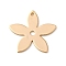 Brass Pendants, Cadmium Free & Nickel Free & Lead Free, Flower Charms, Real 18K Gold Plated, 14x14.5x0.7mm, Hole: 0.9mm