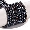 Baking Electroplate Glass Beads Strands, AB Color, Faceted, Round, Black, 3x2mm, Hole: 0.7mm, about 144~150pcs/strand, 35~37cm