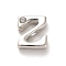 Rack Plating Brass Cubic Zirconia Beads, for Personalized Name Necklaces Making, Long-Lasting Plated, Lead Free & Cadmium Free, Alphabet, Letter Z, 14x12x4.8mm, Hole: 2.7mm