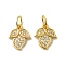 Rack Plating Brass Micro Pave Cubic Zirconia Pendants, with Jump Ring, Long-Lasting Plated, Lead Free & Cadmium Free, Peach Charm, Real 18K Gold Plated, 11x9.5x1.5mm, Hole: 3.5mm