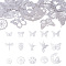 15Pcs 15 Styles Stainless Steel Connector Charms, Butterfly Moon Owl Links, Mixed Shapes, Non-Tarnish, Stainless Steel Color, 35~100x41.5~90x0.3mm, Hole: 1~4mm, 1pc/style