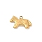 304 Stainless Steel Pendants, Horse Charms, Ion Plating(IP), Real 14K Gold Plated, 9x15x2mm, Hole: 1.5mm