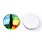 Glass Cabochons, Half Round with Evil Eye, Vertical Pupil, Colorful, 20x6.5mm