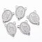 Tarnish Resistant 304 Stainless Steel Chandelier Component Links, 3 Loop Connectors, Rosary Center Pieces, Oval with Virgin Mary, Stainless Steel Color, 22x17.5x2mm, Hole: 2mm