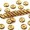 Brass Grade A Rhinestone Spacer Beads, Golden Plated, Rondelle, Nickel Free, Lt.Col.Topaz, 10x4mm, Hole: 2mm