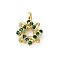 Brass Micro Pave Cubic Zirconia Charms, Golden, Ring, 11.5x9x3mm, Hole: 1.4mm