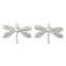 Brass Pendants, Cadmium Free & Nickel Free & Lead Free, Dragonfly, Real Platinum Plated, 16.5x22.5x2mm, Hole: 1mm